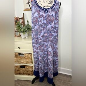 Ellen Tracy Paisley V-Neck Nightgown